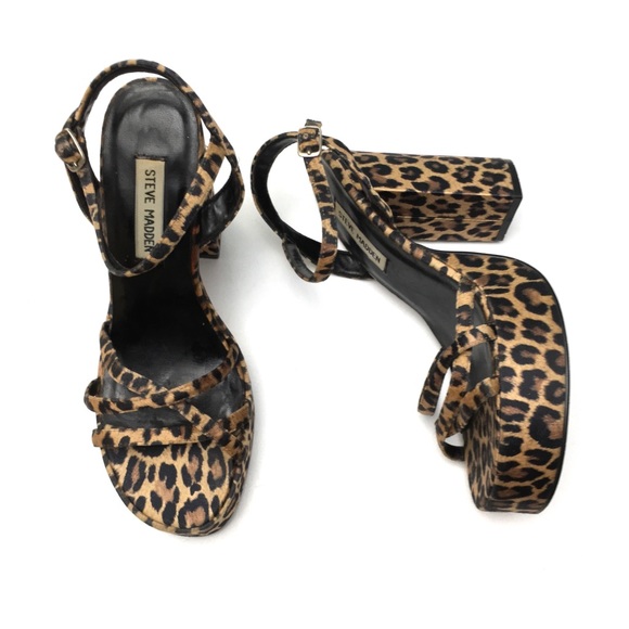 leopard print strappy heels